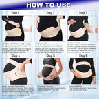 ChongErfei Maternity Belt, Pregnancy 3 in 1 Support Belt for Back/Pelvic/Hip Pain, Maternity Band Belly Support for Pregnancy Belly Support Band (L: Fit Ab 39.5"-51.3", Beige)