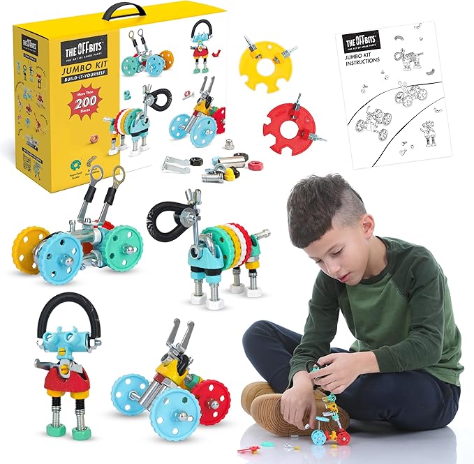 The Off Bits Educational STEM Toys for 6+: Robot Toy Building Sets, 3-in-1 Engineering Kit for Boys and Girls, Build Your Own STEM Building Toys with Endless Possibilities (Jumbo Kit)