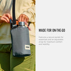 BLACK + BLUM Insulated Bottle Bag - Made with Recycled PET and BPA Free - Bottle Bag for On The Go, Slate