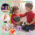 FLUESTON Mini Karaoke Machine for Kids Adults, Portable Bluetooth Speaker with 2 Wireless Microphones, Birthday Kids Gifts Toys for Girls Ages 3, 4, 5, 6, 7, 8, 9,10,11,12+ Years Old