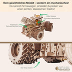 KIROVETS K-7M Three-Dimensional Mechanical Tractor-Puzzle for Adults and Teenagers-Collection Without Glue-596 Details, Colour Nature