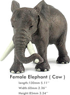 FUNSHOWCASE African Jungle Animals Toy Elephants Figure Realistic Plastic Figurine Playset Lot 3-Piece