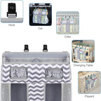 Accmor Changing Table Diaper Organizer, Hanging Diaper Caddy Organizer Stacker for Cribs Changing Table Playard Wall Baby Essentials Storage, Stripe