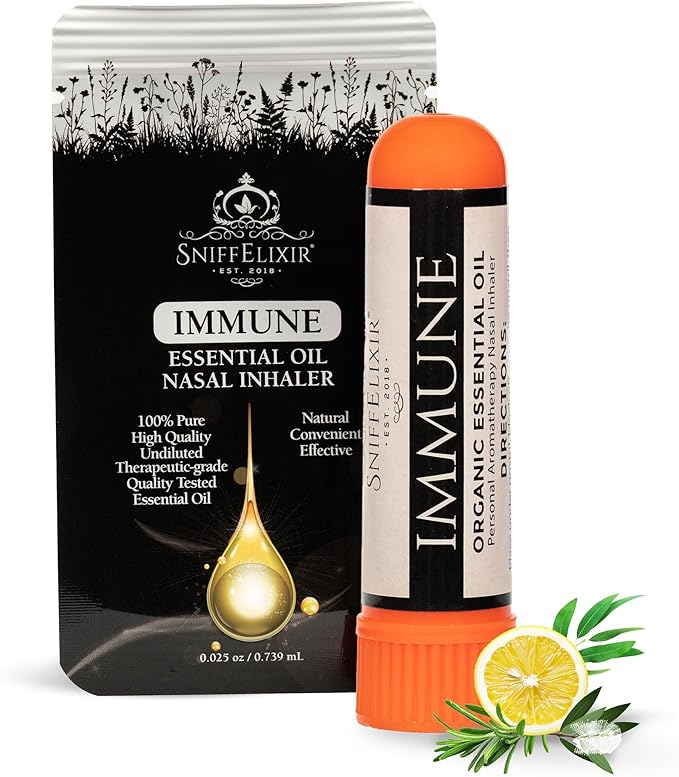 Nasal Inhaler Stick Immune Inhaler, Nose Inhaler Stick, Essential Oil Inhaler, Aromatherapy Nasal Inhaler for Immune Boost, Respiratory Health And Wellness - Portable Nasal Stick Inhaler for Adults