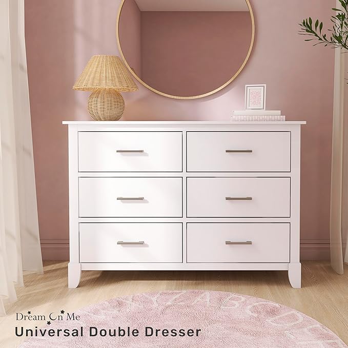 Dream On Me Cleo Double Dresser in White