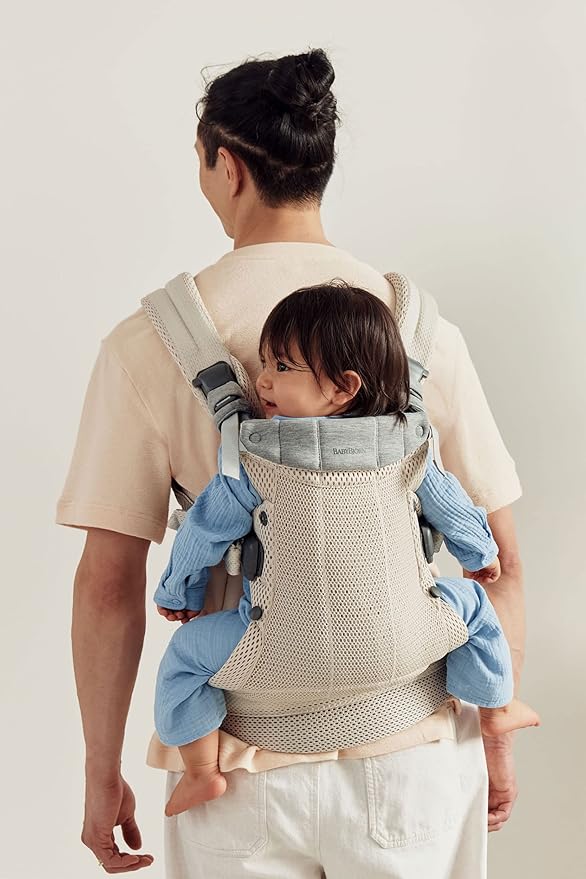 BabyBjörn Baby Carrier Harmony, Cream, 3D Mesh, 3-in-1 Ergonomic Baby Carrier; Newborn, Facing-in, Outward-Facing, and Back Carrying Positions Supported (7-40 lbs), Newborn to Toddler