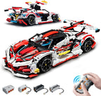 1:10 Race Car MOC Building Kit and Engineering Toy, Adult Collectible Sports Car Technology Car Building Kit, Remote Control Scale Sports Car Model for Adults Men Teens(2277 Pcs)