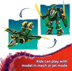 LEGO NINJAGO Lloyd's Jet Mech Building Toy - Model Building Kit for Boys & Girls, Ages 9+ - Transforming Playset for Kids W/ 5 Ninja Toy Minifigures - Dragons Rising Gift Idea for Birthdays - 71845