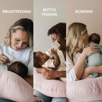 snuggle me Organic Nursing Pillow (New 2025 Design) | Bottle & Breastfeeding Pillow with Organic Cotton Cover & Fiberfill, Machine Washable Feeding Pillow, Newborn Essentials Must Haves (Petal) - v2