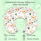 Nursing Pillow Covers – Soft Breathable Cotton, Fits Standard Breastfeeding Pillows, Washable & Hypoallergenic for Newborn Baby Girls & Boys,Cover Only (1 Pcs, Fox)