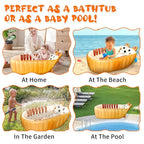 Boczif Inflatable Baby Bathtub, Toddler Bath Tub Non-Slip Baby Pool for Sitting, Foldable Infant Shower Basin Mini Air Swimming Pool, Kids Must Have Travel Bath, Portable Bathtub(Orange)