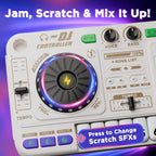 iPlay, iLearn Kids DJ Mixer Toy, Toddler Musical DJ Turntable W/Lights Sounds, Electronic Piano Instrument Playset W/Karaok Microphone, Birthday Party Gift for 3 4 5 6 Years Old Boys Girls Children