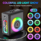 Karaoke Machine with 3 Wireless Mics | Bluetooth 5.3 Speaker with Echo Adjustment & Auto Pitch Correction | PA System with RGB Lights, Supports TV/TF Card/USB/AUX/Live/REC for Home Parties