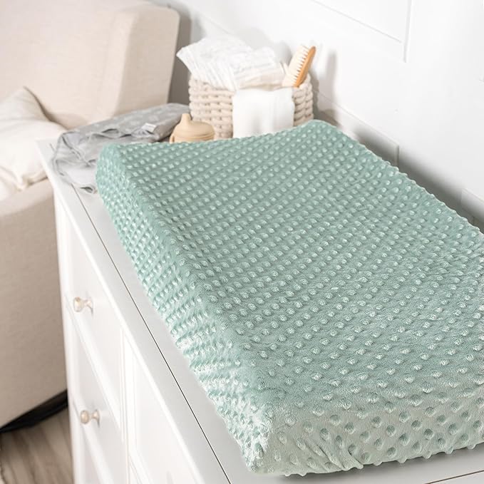 Gerber Unisex Baby Changing Pad Cover, Dino Time, Green with White Polka Dots, Soft Velboa, Newborn, Infant, Baby, CHANGING PAD COVER