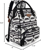 Wrangler Aztec Backpack Organized Daypack Travel Baby Bag with Stroller Strap and Side Bottle Pockets