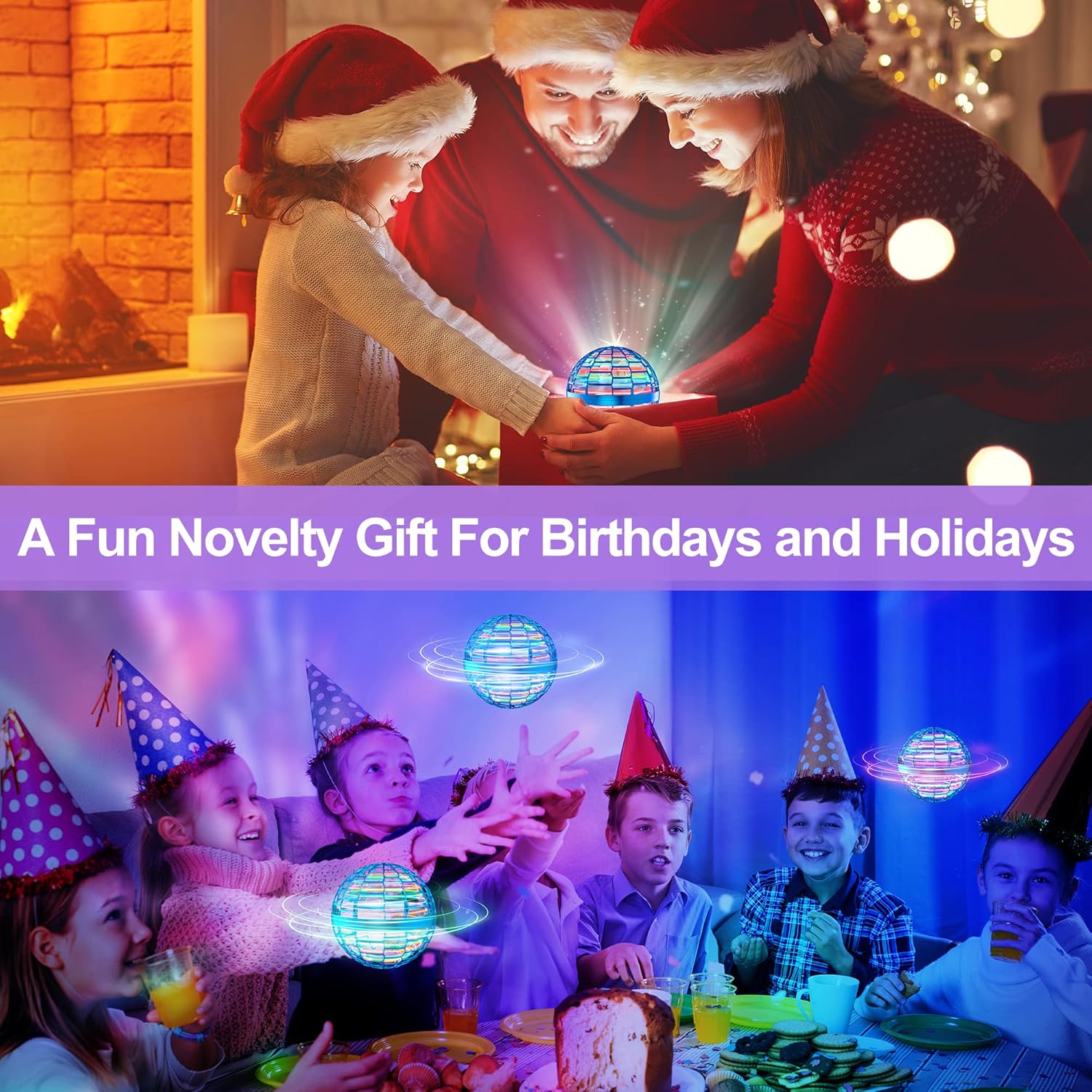 Flying Orb Ball Toys, Galaxy Ball Boomerang Ball Fidget Spinner, Cosmic Globe Toy for Indoor Outdoor, Gift for 6 7 8 9 10+ Year Old Boys Girls Teens - Blue