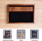 VAMSLOVE Shut The Box Dice Game Wooden Board Table Math Game for 2 Players and Up, 12 Numbers Close The Box with 6 Dice for Kids Adults Family (Instructions Included)