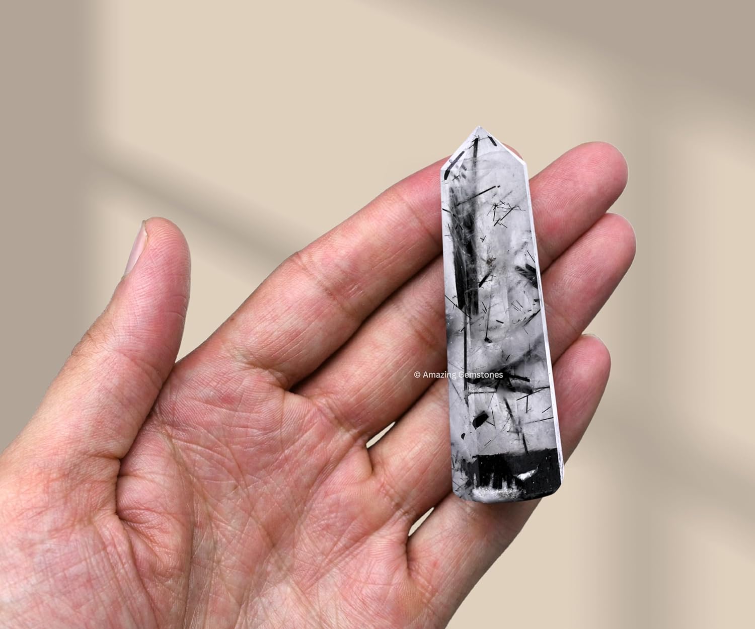 Amazing Gemstone Black Rutilated Quartz Crystal Towers ~ Natural Healing Crystal Point Obelisk for Reiki Healing & Crystal Grid (2" to 3" Inch)