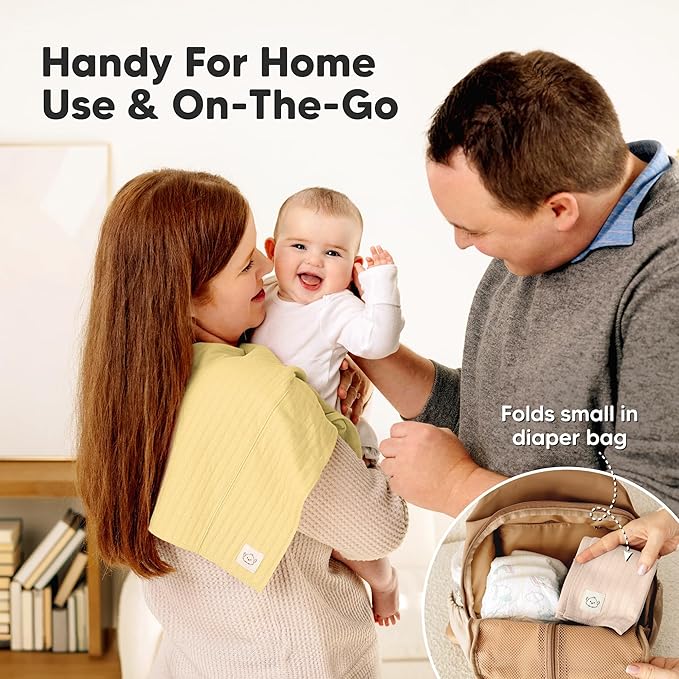 KeaBabies Organic Cotton Burp Cloths Baby Girl, Boy - 6-Pack Large Burping Clothes for Babies, Spit Up Rags, Super Soft & Absorbent Newborn Wash Towels, Gender Neutral, Non-Shrink (Stria, Daybreak)