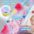 Tub Works® Lil' Bursts™ Mini Bath Bombs for Kids, 90 Count, Rainbow | Nontoxic | Tiny Kids Bath Bombs with A Burst of Color, Foam & Bubbles | Customize Toddler Bath with 7 Colors | Make Bathtub Art