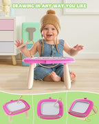 Magnetic Drawing Board, Doodle Board for Toddlers Toys Age 1-2, Magnetic Writing Board, Preschool Learning and Educational Toys for 1 2 3 Years Old Girl Boy Gift for Birthday, Christmas(Rose Red)