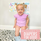 Hadley Designs Potty Training Chart for Toddlers Boys -10 Sticker Potty Chart for Toddlers Girls, 8.5x11" Potty Training Sticker Charts for Toilet Success, Pastel Toddler Reward Chart for Kids