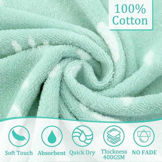 VOOVA & MOVAS Thick Baby Hooded Bath Towel - 100% Cotton,400GSM, 30.5x36 Inches,0-2Years, Super Absorbent Large Towel with Cute Dino Hood for Newborn, Baby, Infant, Dino