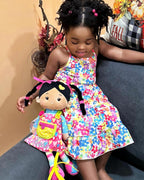 Soft Bady Educational Soft Baby Doll(16''), Learning Sensory Doll for Toddlers, Montessori Toys for 2-Year-Old Girls Christmas, Birthday Gifts, Plush Doll with Button-Busy Sweetheart Tanned