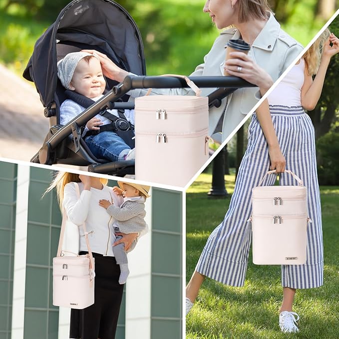 Breastmilk Cooler Bag with Ice Pack Fits 6 Baby Bottles Up to 9 Ounce