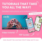 Cookie Box Crochet Kit for Beginners - Learn to Craft Amigurumi Stuffed Animals - Knitting Gift for Kids and Adults - Beginner-Friendly Yarn - Stitch-by-Stitch Video Tutorial - Bunny Lola