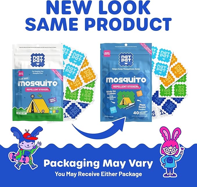 NATPAT BuzzPatch Mosquito Patches for Adults - Plant-Based Mosquito Patches, Non Toxic - The Original All Natural Citronella Essential Oil Insect Patch(40 Pack)