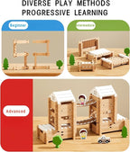 105Pcs Wooden Building Blocks Construction Set for Kids Ages 3-8,Preschool Learning Toys for Toddlers, Boys & Girls Birthday Gift, Educational STEM Toy