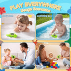 b&h Baby Bath Thermometer with LED Display, Newborn Water Temp Thermometer, Safety Water Sensor for Infants, Color-Coded Alerts, Tub Temperature Monitor, Cute Floating Bath Toy, Crab (Pink)