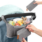 Accmor Universal Stroller Organizer with Detachable Phone Bag, Stroller Bag Caddy Organizer Stroller Accessories for Uppababy, Baby Jogger, Nuna, Doona, Britax Strollers