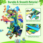 ZIZZ Dinosaur Floor-Puzzles Toy for Kids: 70Piece Dinosaur Puzzle for Kids Age 3 4 5 6 7 8 Year Olds Boy Learning & Educational Games Toys Toddlers Best Gifts for Birthday Christmas