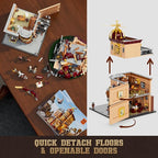 FUNWHOLE Steampunk Flying Club Lighting Building-Bricks Set - 1871 Pcs Modular Building Blocks Display Collectible Set for Adults