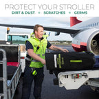 reperkid Umbrella Stroller Bag for Airplane Travel, Black and Green, 47" H x 15" W x 12" D, Fits Most Single and Double Umbrella Strollers – Premium Waterproof Cover, Adjustable Shoulder Strap