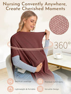 2pk Nursing Cover for Breastfeeding, Soft & Breathable Privacy Poncho, Multi-Use Feeding Shawl, Comfortable & Portable Breastfeeding Cover for Women Includes Mesh Laundry Bag