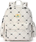 STEAMEDBUN Corduroy Kids Backpack for Girls and Boys 5-8: Girls Backpack for Elementary Kindergarten - 15 inch Cute Backpacks for Kids - Bow