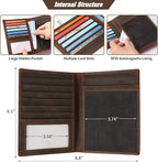 Jack&Chris Leather Passport Holder RFID Blocking Passport Travel Wallet Cover Case for Men Women Brown JC17