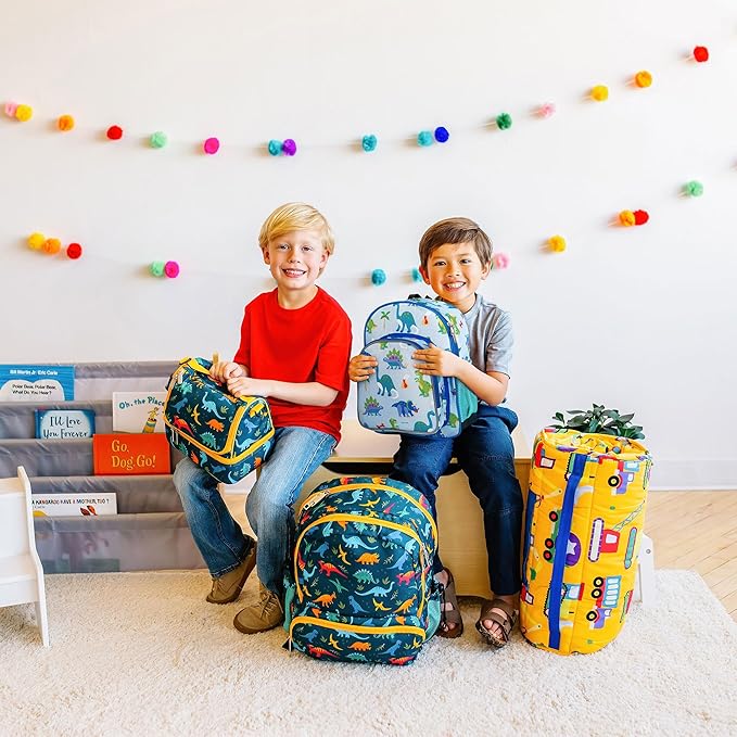 Wildkin 12-inch Kids Backpack – Padded, Adjustable, Ideal for Daycare & Travel - Dinosaur Land