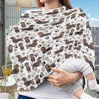 Binienty Cozy Car Seat Covers for Babies Boys Girls,Dachshund Dog Paw Stretchy Infants Carseat Canopies,Baby Shower Gifts