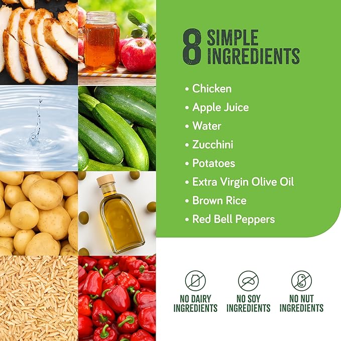 Real Food Blends Select Chicken, Zucchini & Potatoes – Pureed Food Meal for Feeding Tubes, 9.4 oz Pouch (Pack of 12 Pouches)