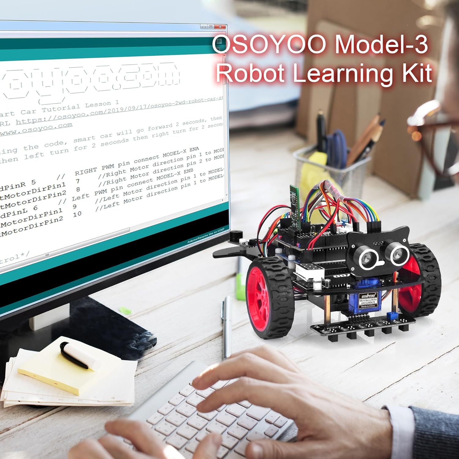 OSOYOO Smart Robot Car kit for Arduino to Learn Programming and Get Hands on Experience of Robotic Assembly for Adults and Youths