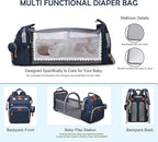 Diaper Bag with Changing Station, Baby diaper bags, Travel Essentials for Moms Dads, Boys, Blue