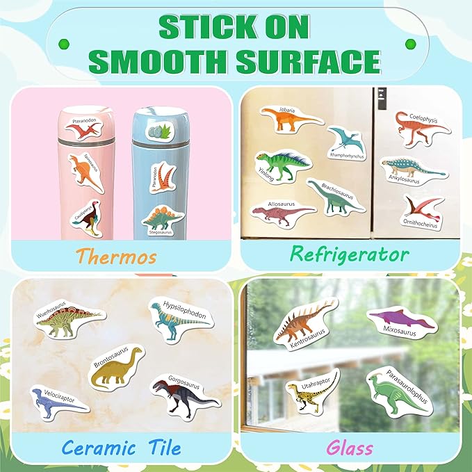 Reusable Sticker Book for Toddlers, Sticker Books for Toddlers 2-4 Years, Airplane Travel Essential for Kids, Stickers for Kids 2 3 4 5 6 Year Old Girls Boys (Dinosaurs)