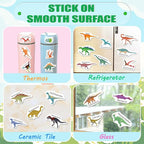 Reusable Sticker Book for Toddlers, Sticker Books for Toddlers 2-4 Years, Airplane Travel Essential for Kids, Stickers for Kids 2 3 4 5 6 Year Old Girls Boys (Dinosaurs)