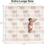 JumpOff Jo - Extra Large Waterproof Foam Padded Play Mat for Infants, Babies, Toddlers, Play Pens & Tummy Time, Foldable Activity Mat, 77 x 70 x 0.6 inches