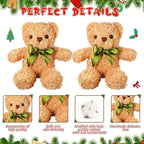 HyDren 12 Pack Bear Stuffed Animals 10 Inch Operation Christmas Bulk Items Small Bear Party Favors Plush Toys for Baby Shower Centerpiece Christmas Birthday Gifts(Light Brown)
