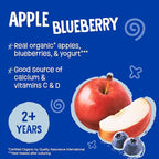 Earth's Best Organic Yogurt Smoothie Pouches, 24+ Months, Fruit Yogurt Smoothie for Toddlers 24 Months and Up, Apple Blueberry, 4.2 Ounce Resealable Pouch (Pack of 12)